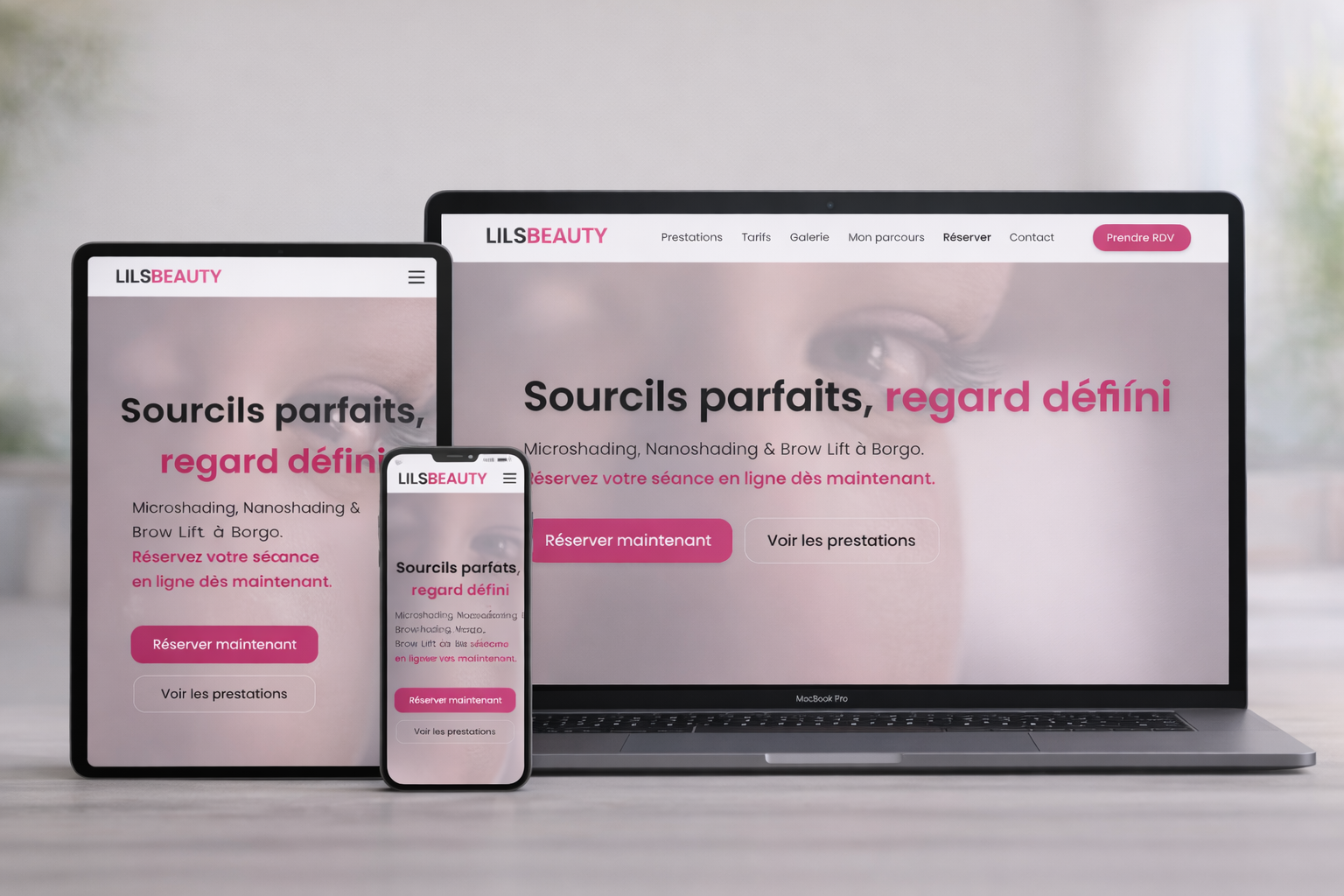 Création de site vitrine professionnel pour indépendante dans le secteur de la beauté