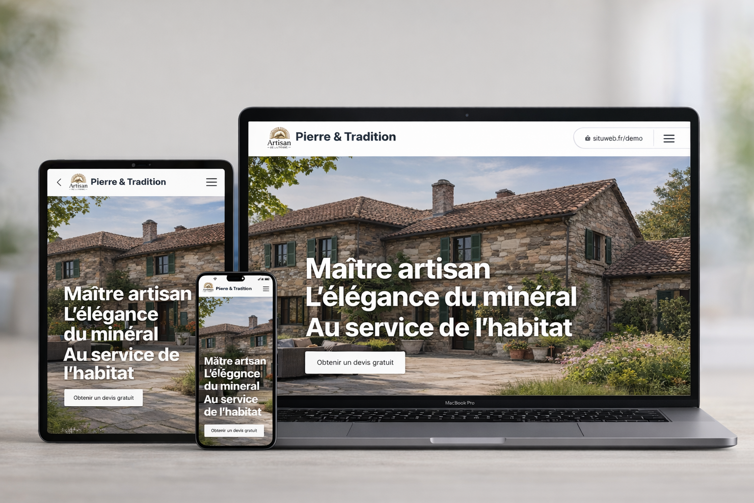 Création de site vitrine professionnel pour artisan façadier en pierre